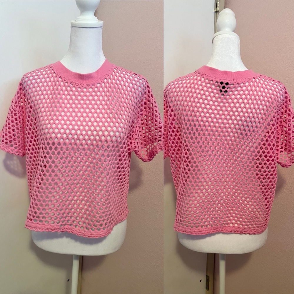 Pink Fishnet Mesh Top - Picture 8 of 8